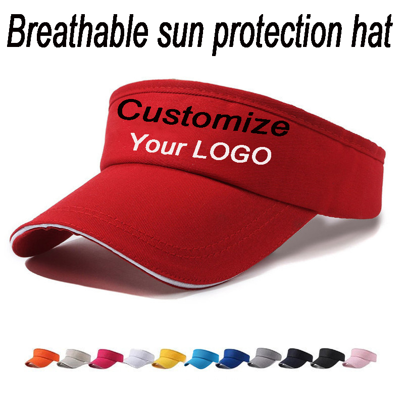 Visor Sun Hat - Individuelles Logo Leere Sonnenblende Atmungsaktive Verstellbare