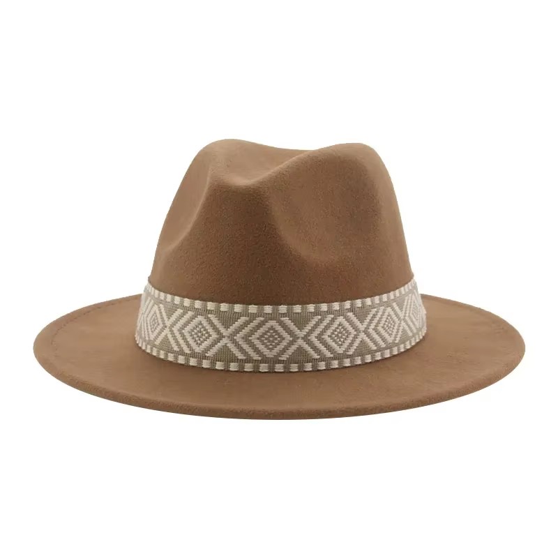 Fedora Hat Wool - Panamahut, Western-Cowboy-Hüte für Damen, solide große