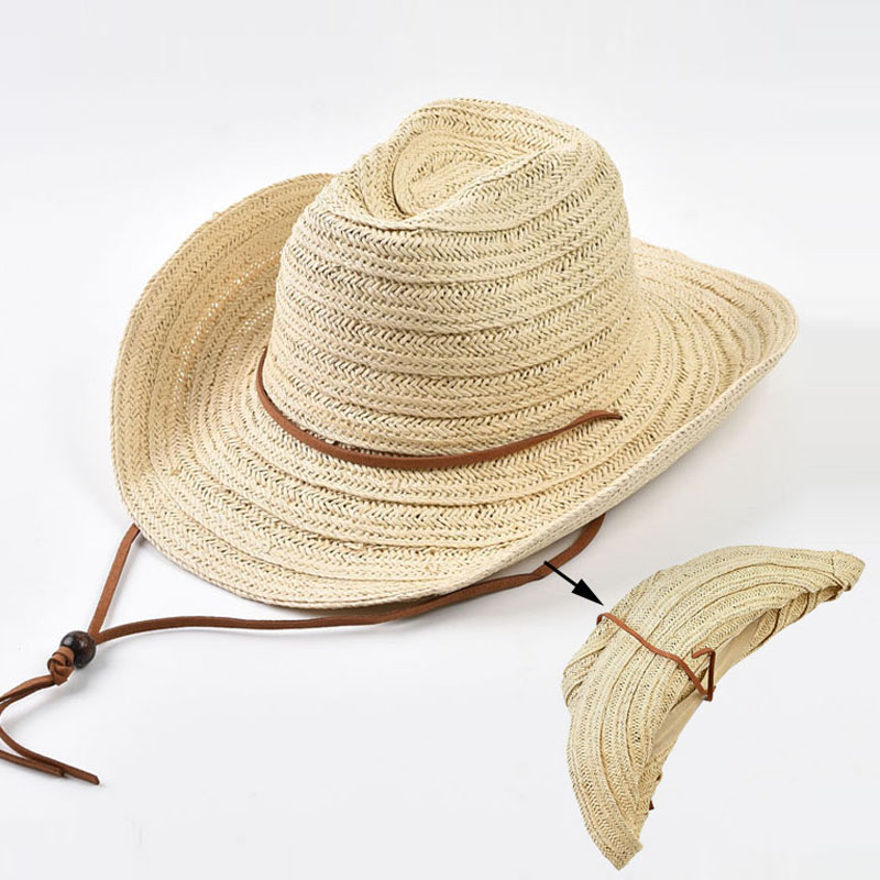 Cowboy Hat Straw - Papierstroh-Cowboyhüte für Damen und Herren, Sommer-Strandhüte