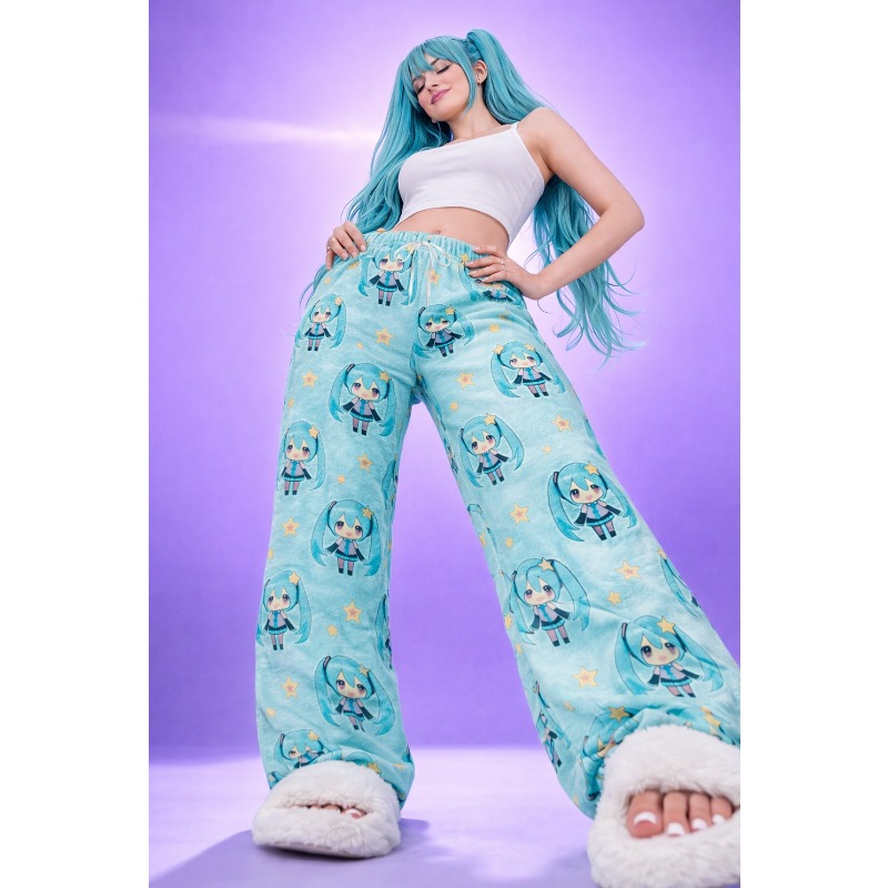 Running Cap Lightweight - 2026 Sommer Miku Cartoon Allover-Print Pyjamahose