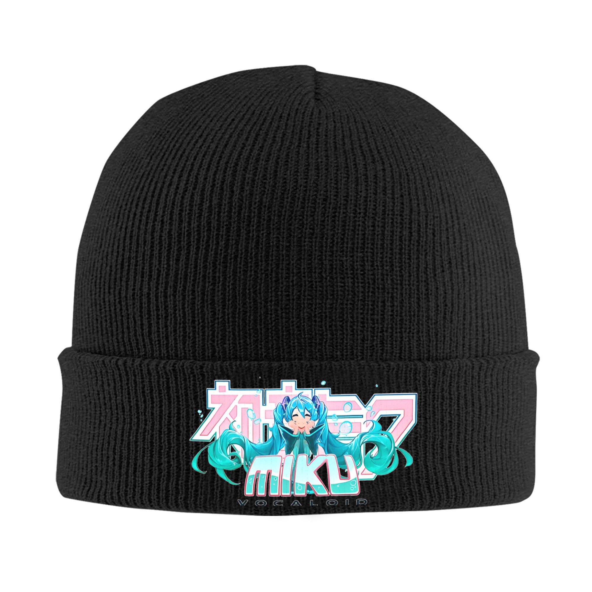 Beanie Cuffed Knit - Hatsune Miku Rippstrick-Mütze mit Bündchen für