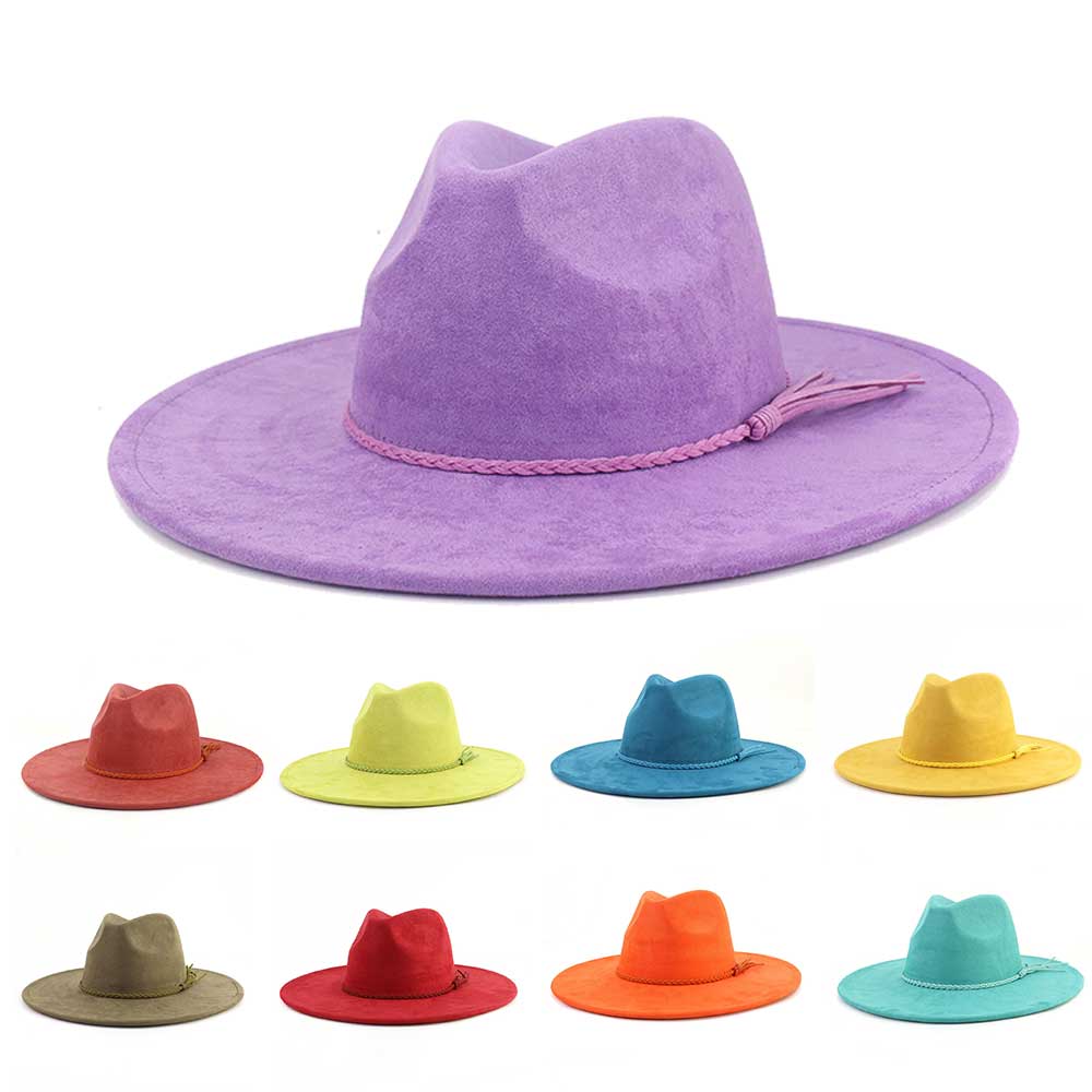 Fedora Hat Wool - Veganer Wildlederhut, tropfenförmig, 9,5 cm breite