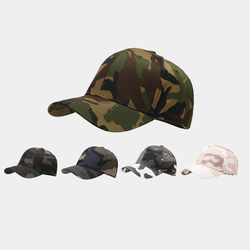 Dad Hat Cotton - Woodland Camouflage Baseballkappe, verstellbare Baumwollmütze im