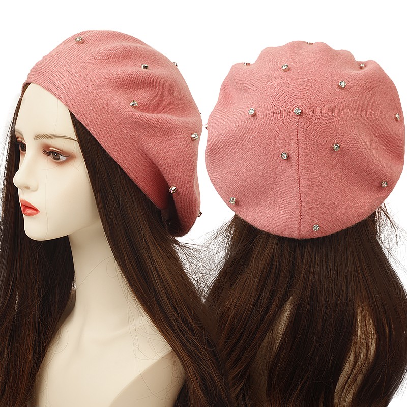 Frauen Farbe Strass Berets Hut – Beret French Wool Bewertung und Preis