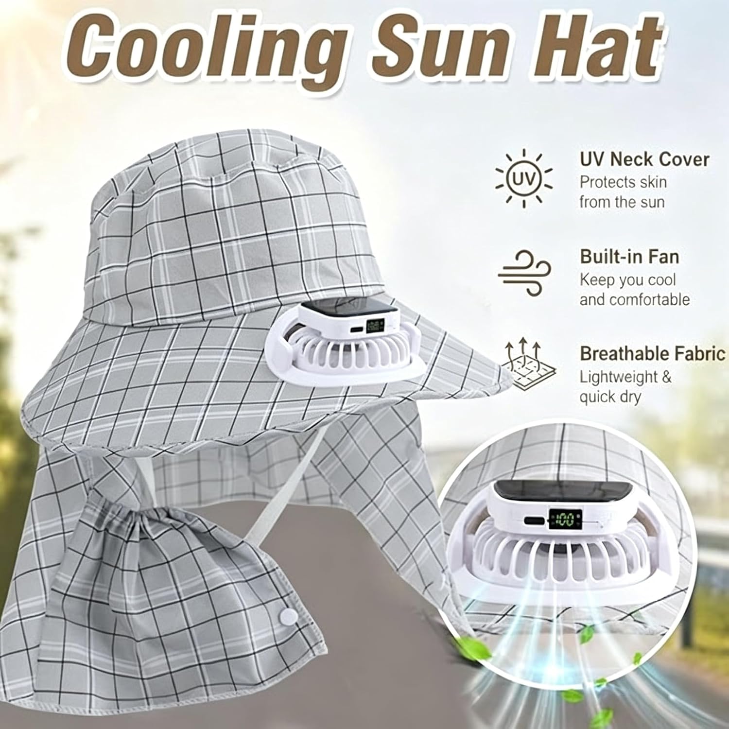 1 Stück Solarbetriebener Nacke – Visor Sun Hat Bewertung und Preis